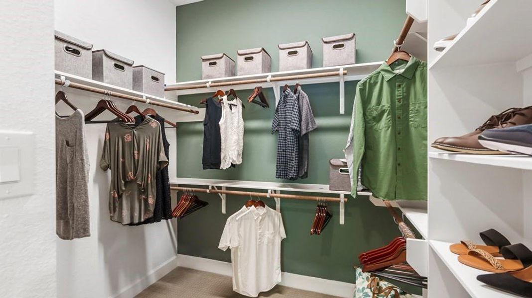 The owner's closet is a dream come true with approximately 30 feet of hanging space, ensuring there's plenty of room for all your favorite outfits and accessories!