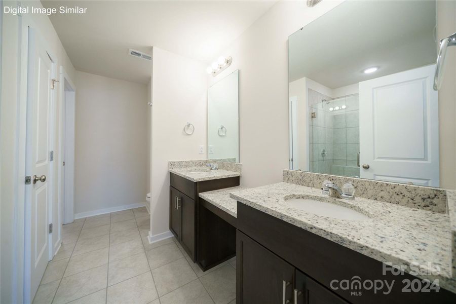 Digital Image Similar: Primary Bathroom Up, Dual Sinks w/ Make-up counter