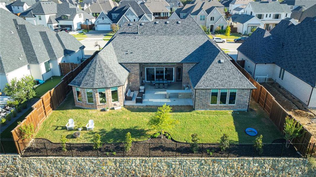 Birds eye view of rear of the property overlooking the Greenbelt.