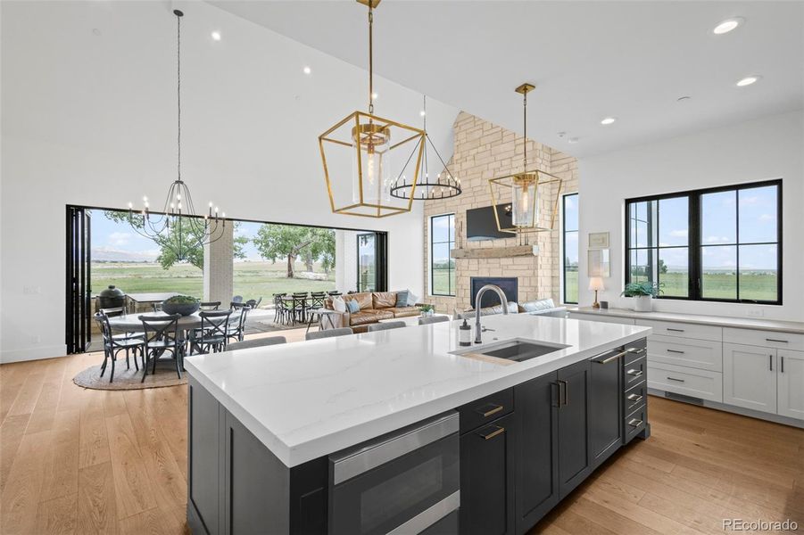 Gaze at the mountains while cooking your favorite meal.