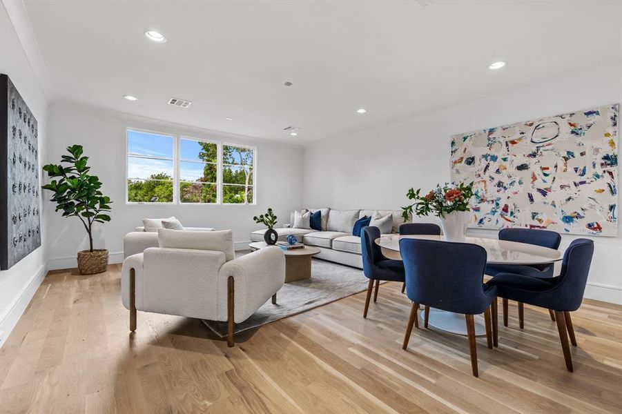 Living room featuring light hardwood / wood-style floors