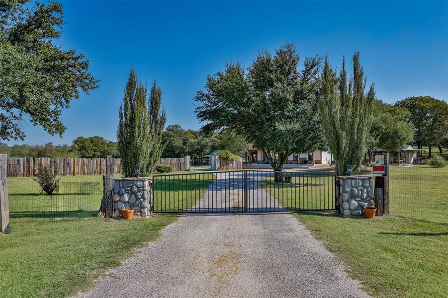 Front gate coming into the property