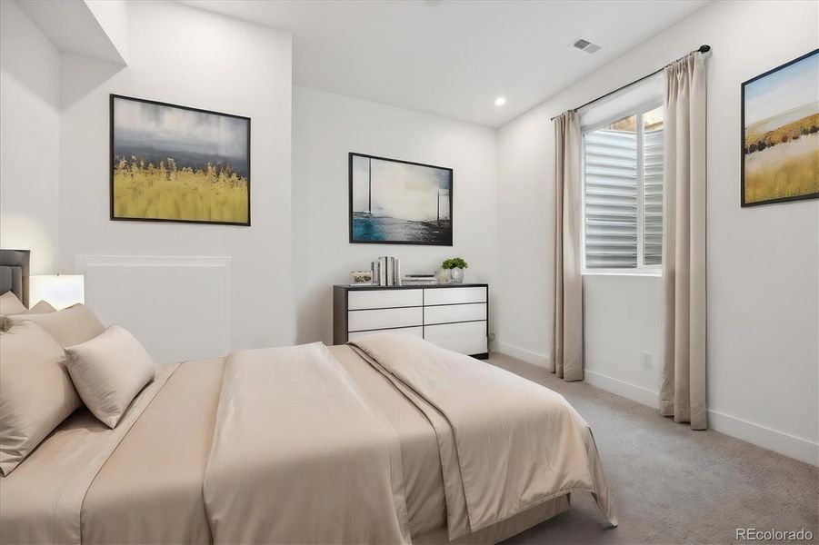 Basement Bedroom Virtually Staged