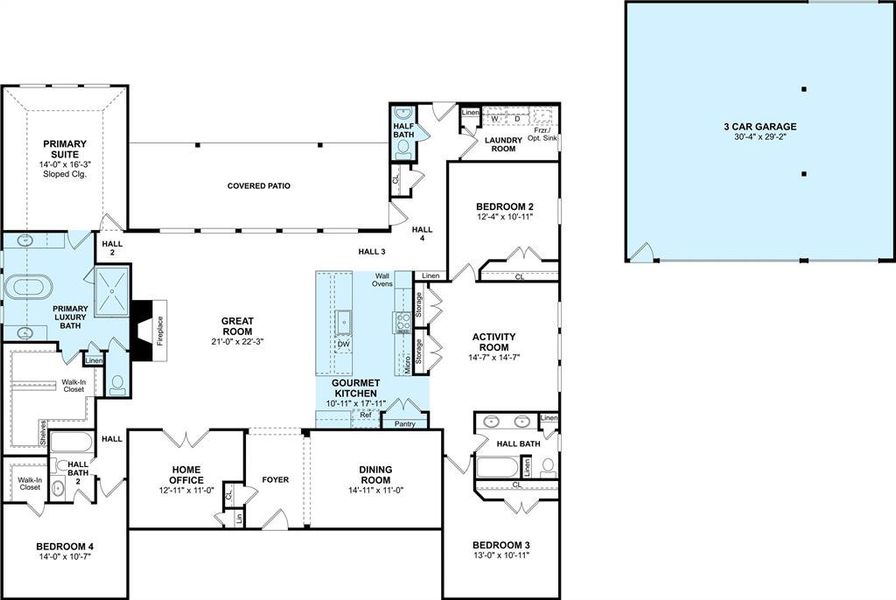 The Elin floor plan by K. Hovnanian® Homes. 1st Floor shown. *Prices, plans, dimensions, features, specifications, materials, and availability of homes or communities are subject to change without notice or obligation.