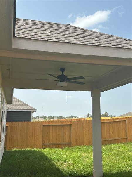 Covered patio to cool off on those hot days!