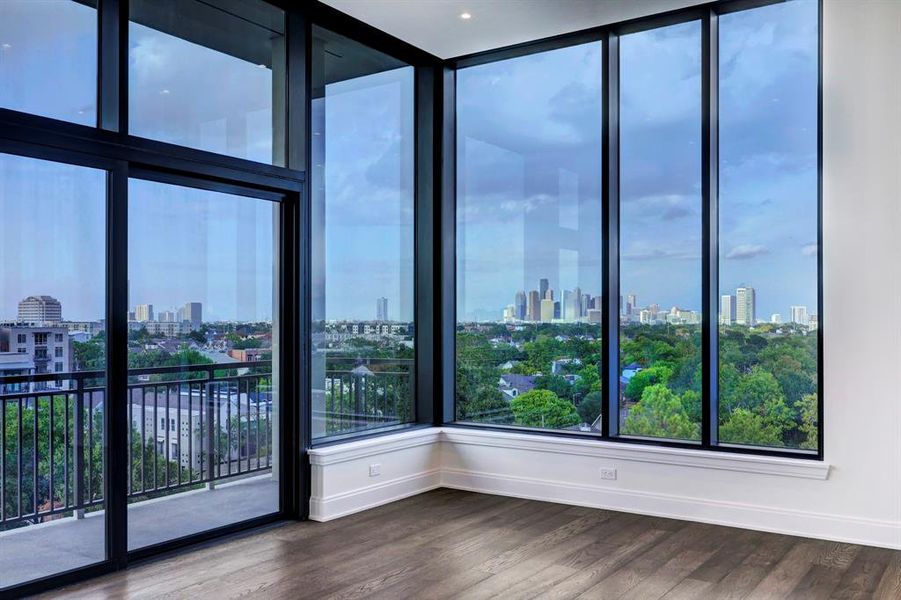 Bask in picture-postcard views of the Houston skyline from the terrace or great room.