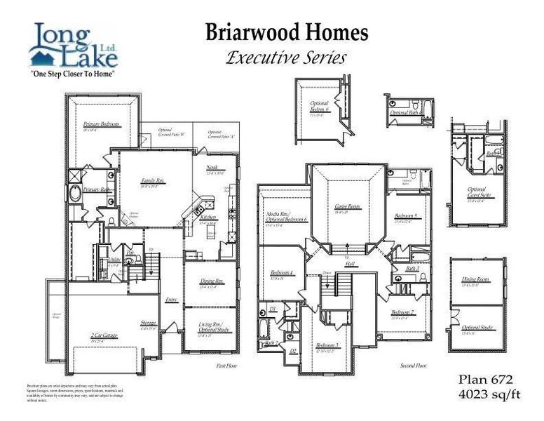 This floor plan features 6 bedrooms, 3 full baths, 1 half bath, and over 4,000 square feet of living space.