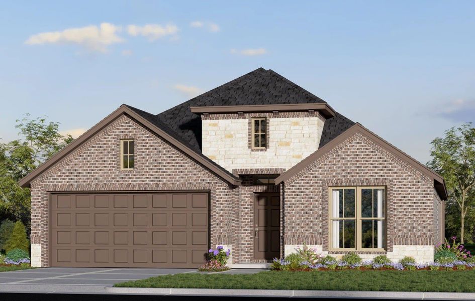 Elevation B with Stone | Concept 1912 at Summer Crest in Fort Worth, TX by Landsea Homes