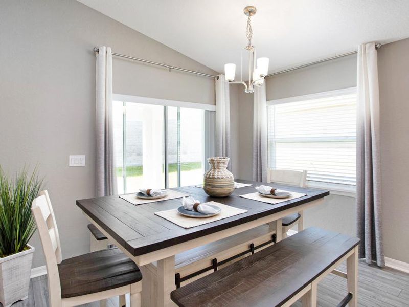 Enjoy a bright and airy dining cafe  - Parsyn home plan by Highland Homes