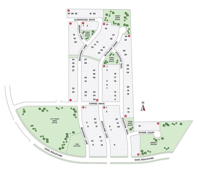 The Oaks Lot Map