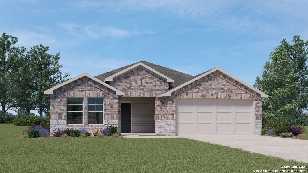 New construction Single-Family house 333 Butterfly Rose Drive, New Braunfels, TX 78130 The Denton- photo