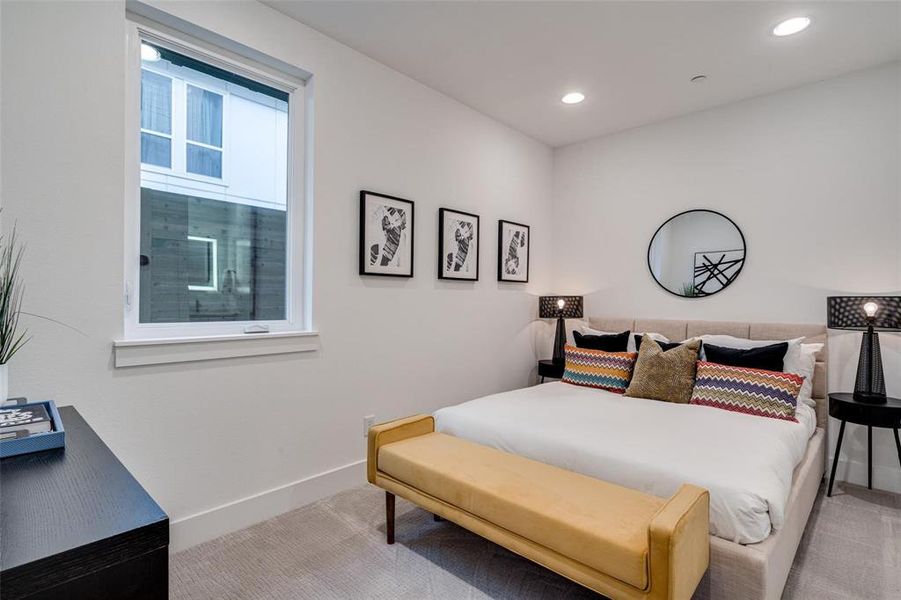 View of carpeted bedroom