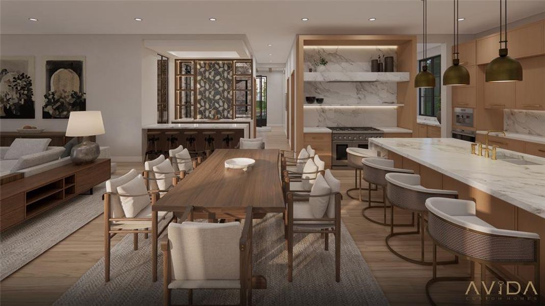 Kitchen and Breakfast Room with Wood Mode Cabinetry