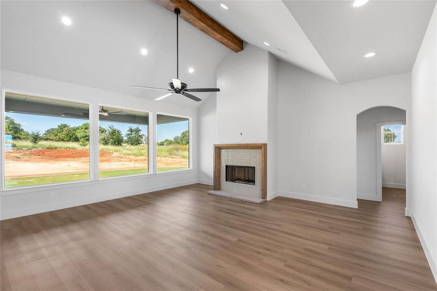 Love, love, love this beautiful windows overlooking the back of the home.