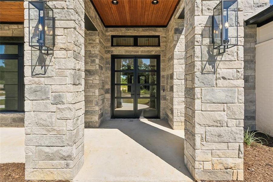 Beautiful stone covered entry