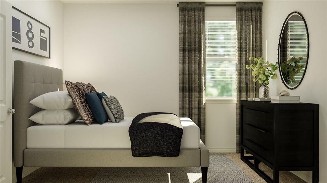 Bedroom featuring carpet flooring