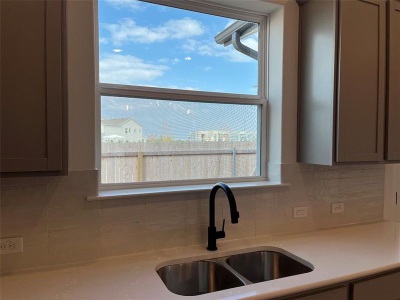 Large picture window in kitchen