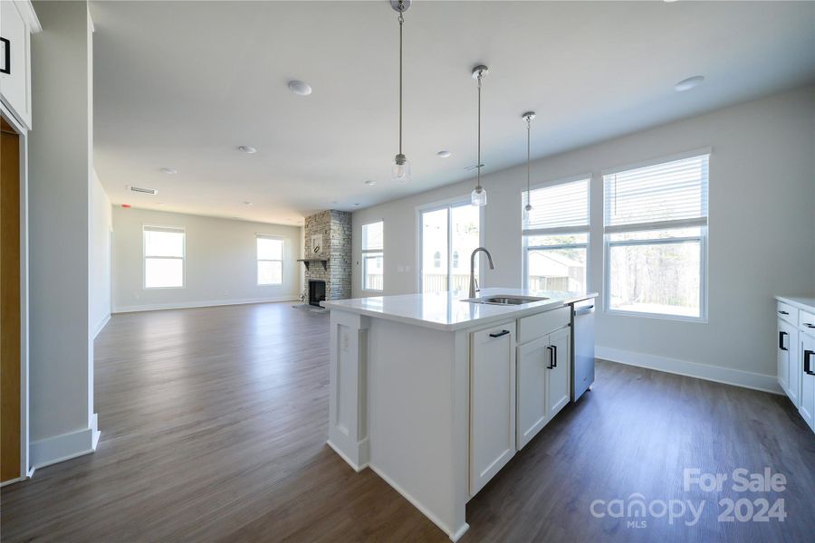 Kitchen is open to Family Room