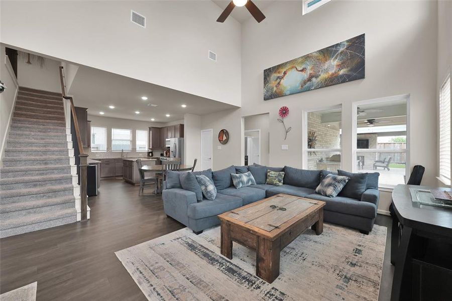 The open concept floor plan connects the living room and the breakfast/kitchen area for the perfect entertaining opportunity.