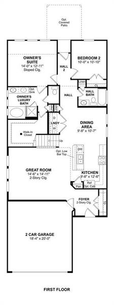 The Rochester floor plan by K. Hovnanian Homes. 1st Floor shown. *Prices, plans, dimensions, features, specifications, materials, and availability of homes or communities are subject to change without notice or obligation.