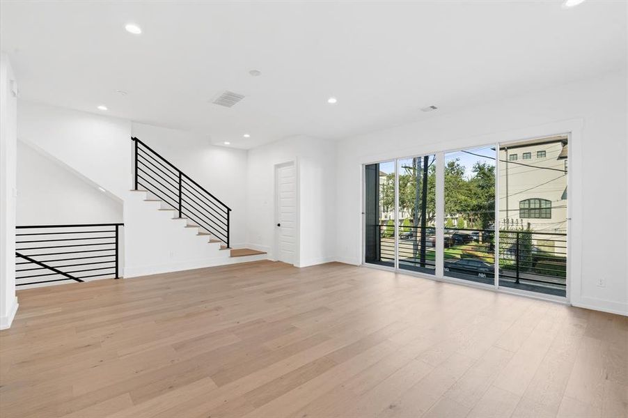 16' sliding glass doors leading out to your balcony.