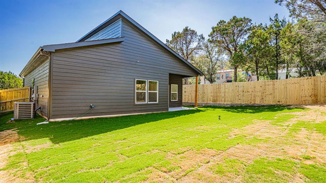 Back yard with privacy fence