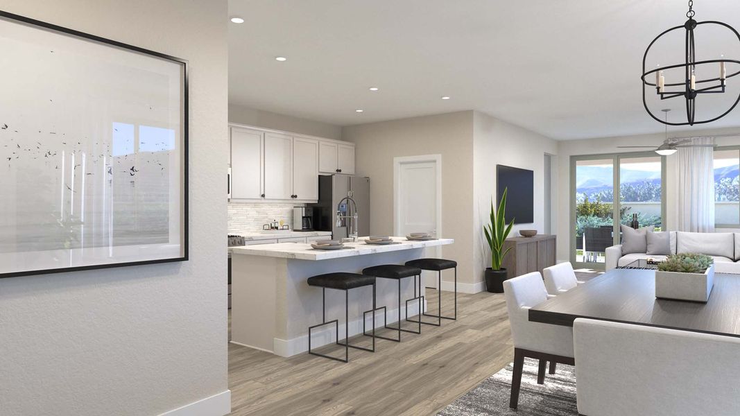 Dining Room & Kitchen | Celedon | Greenpointe | New homes in Eastmark, Arizona | Landsea Homes