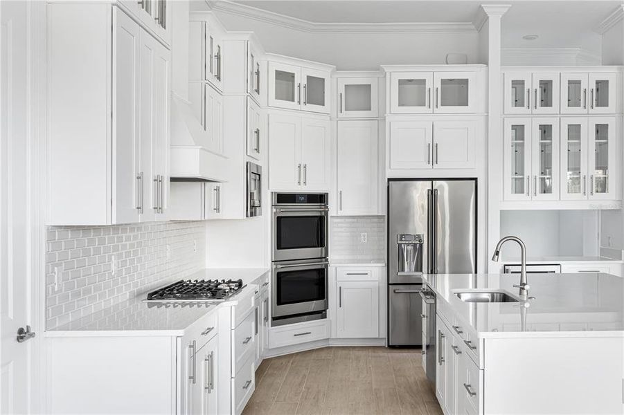 3 Tier Cabinets with lots of storage.