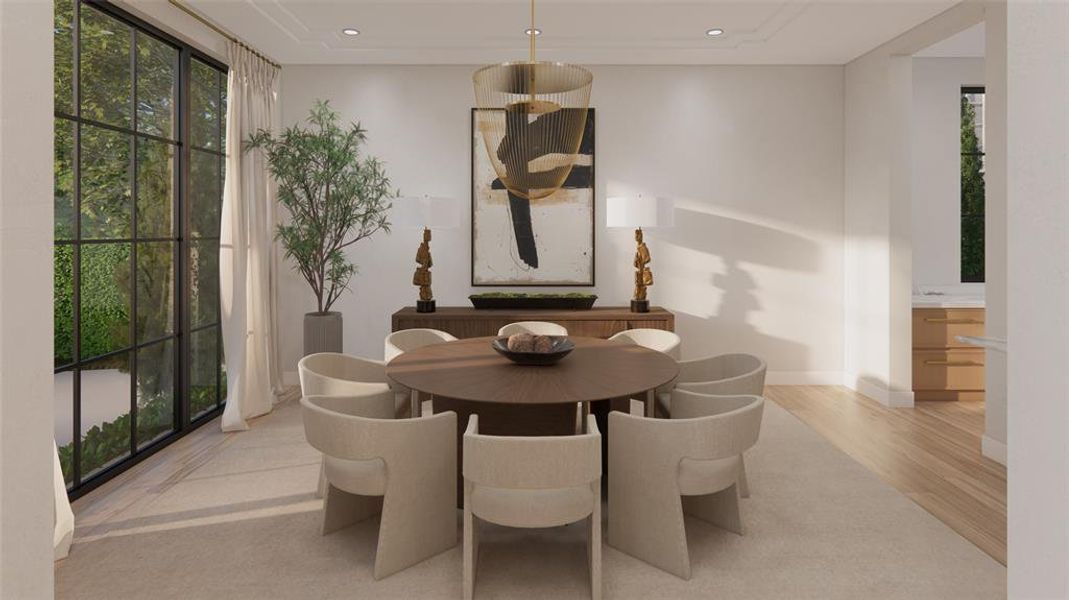 Formal Dining Room with Ceiling Treatment