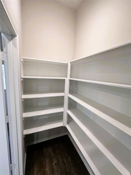 Huge walk in pantry + additional storage.