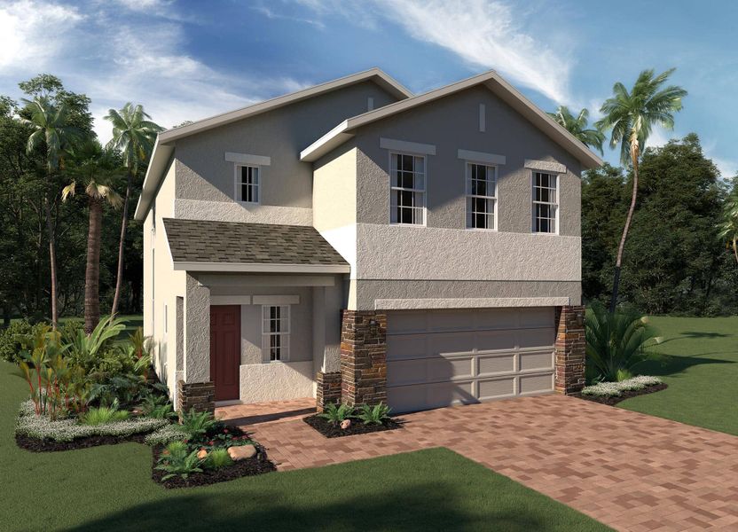Elevation 2 with Optional Stone - Sanibel by Landsea Homes