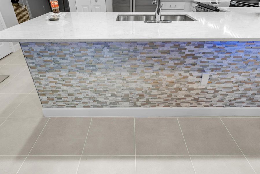 Custom Tile on Kitchen Bar