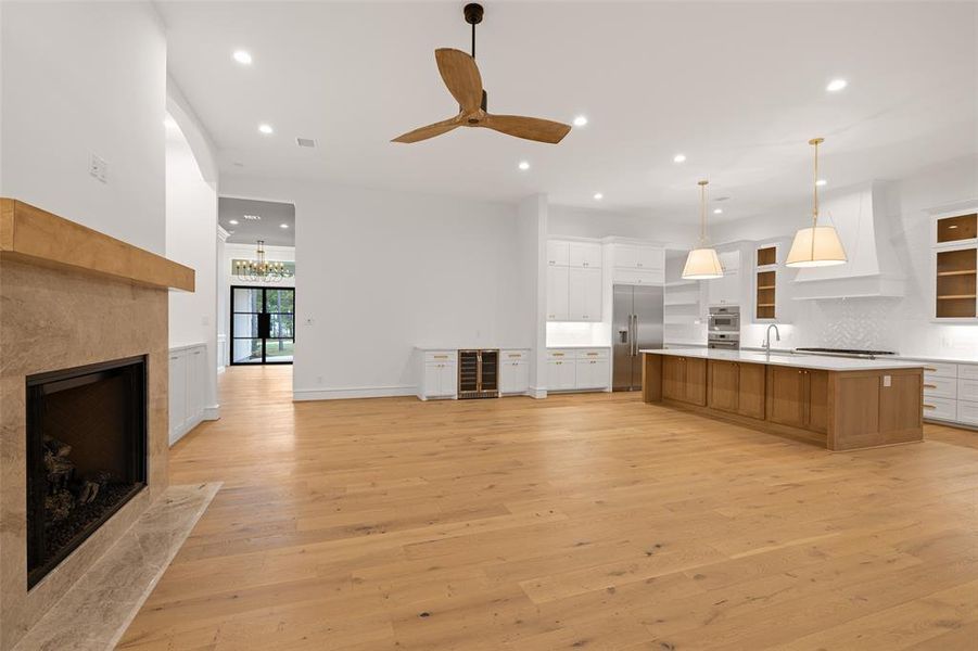 12 foot ceilings in the main living areas! Anthology lighting ceiling fan!