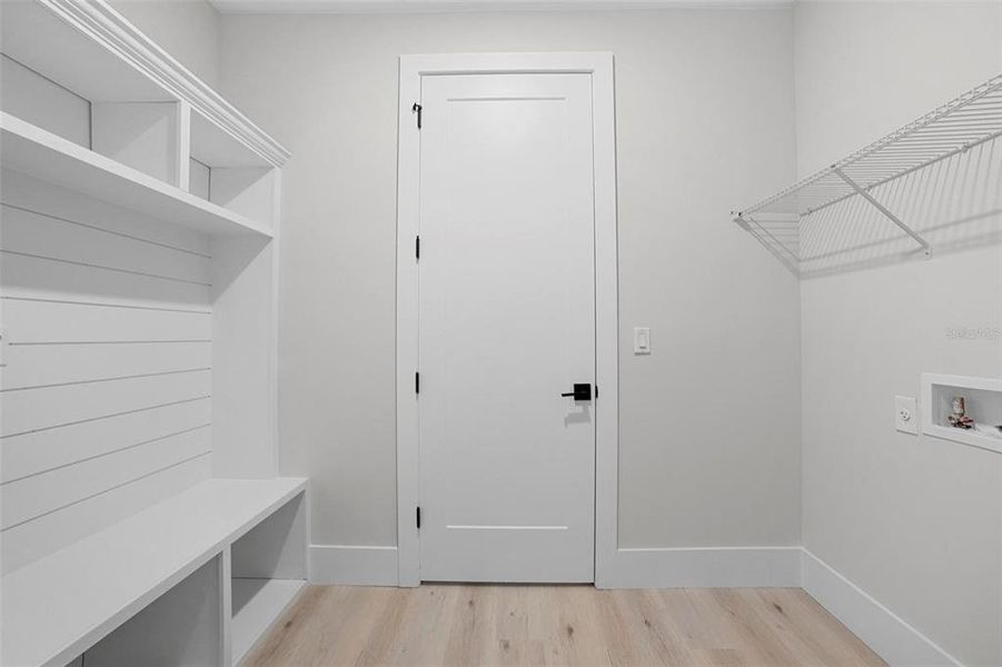 Laundry/Mudroom with custom built in