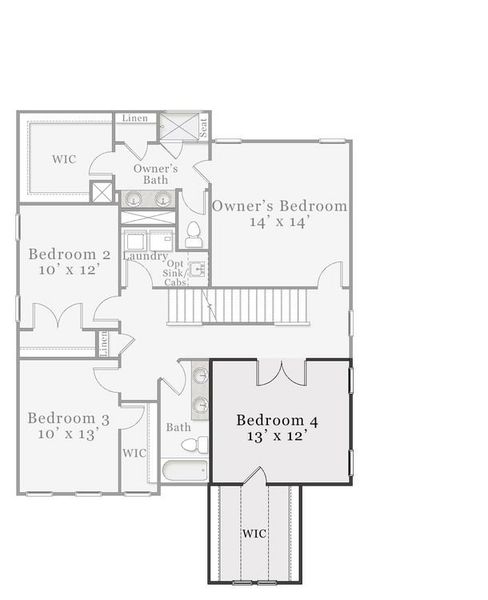 Craftsman Optional - 4th Bedroom