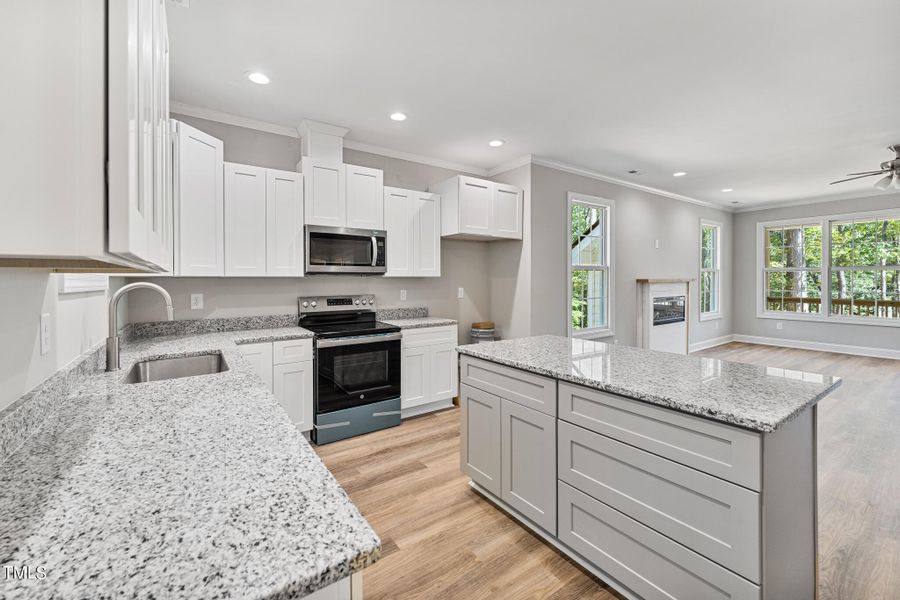 kitchen island with soft close drawers