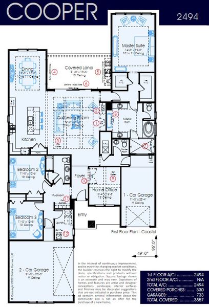 New construction Single-Family house Cooper 2494 2022, 126 Palm Crest Drive, Ponte Vedra Beach, FL 32081 - photo
