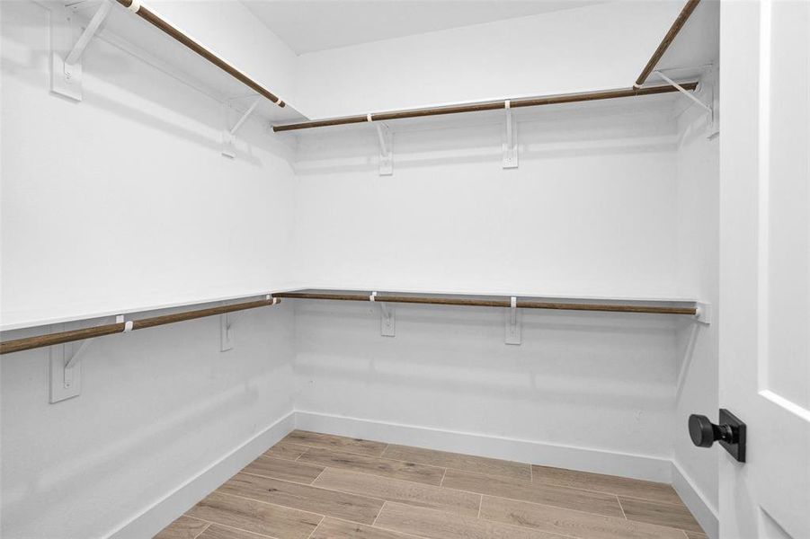 One of the large walk in closets in the primary