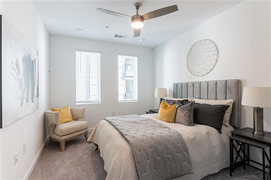 Natural light with oversized windows in each bedroom.