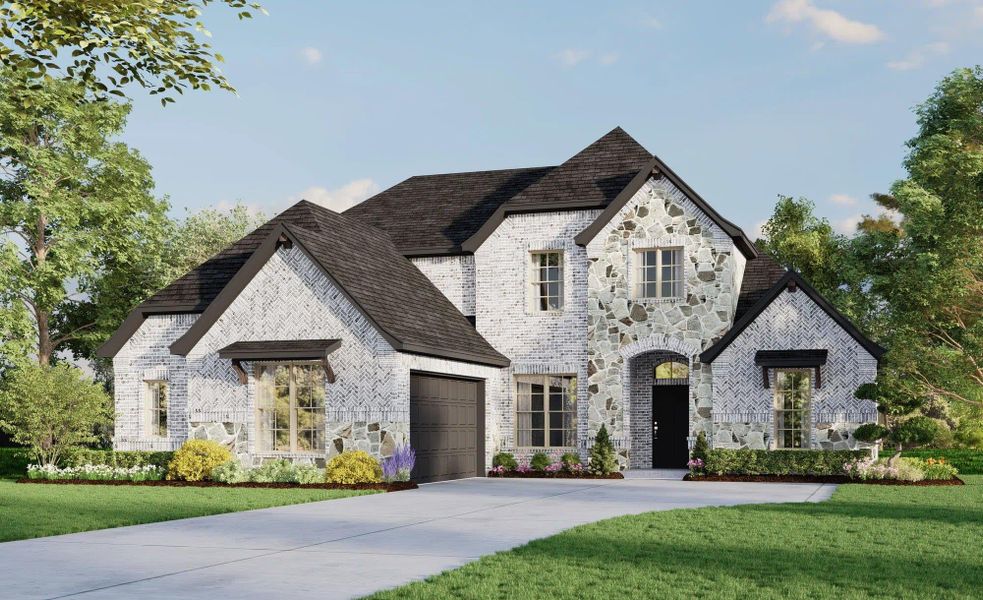 Elevation C with Stone | Concept 2972 at Lovers Landing in Forney, TX by Landsea Homes