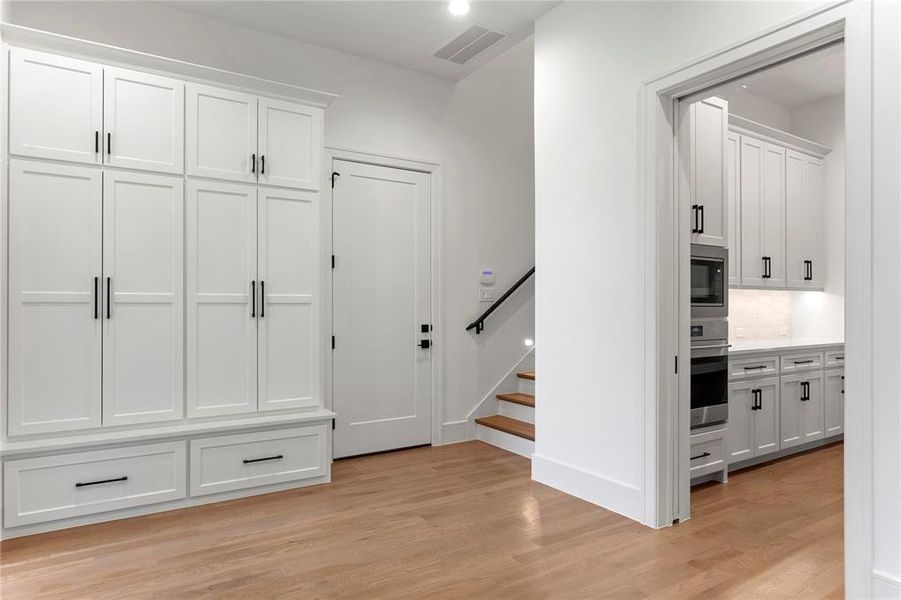 Large Mudroom with locker storage directly off of the 3 car garage.