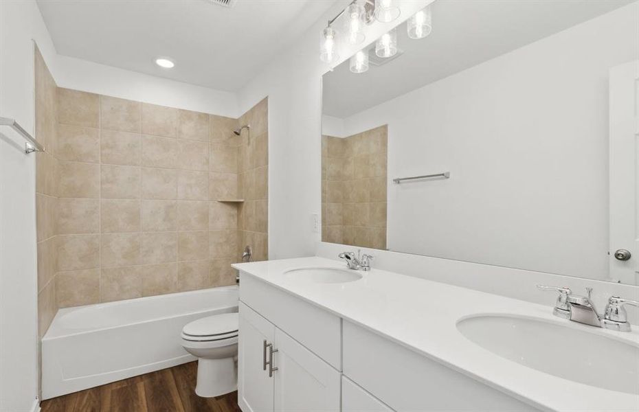 Spacious secondary bathroom with premium finishes *real home pictured