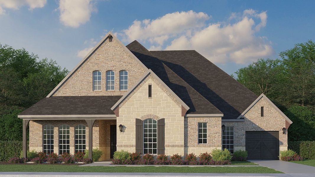 Plan 852 Elevation A with Stone