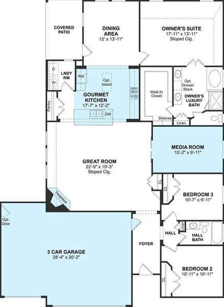 The Juniper II floor plan by K. Hovnanian® Homes. 1st Floor shown. *Prices, plans, dimensions, features, specifications, materials, and availability of homes or communities are subject to change without notice or obligation.