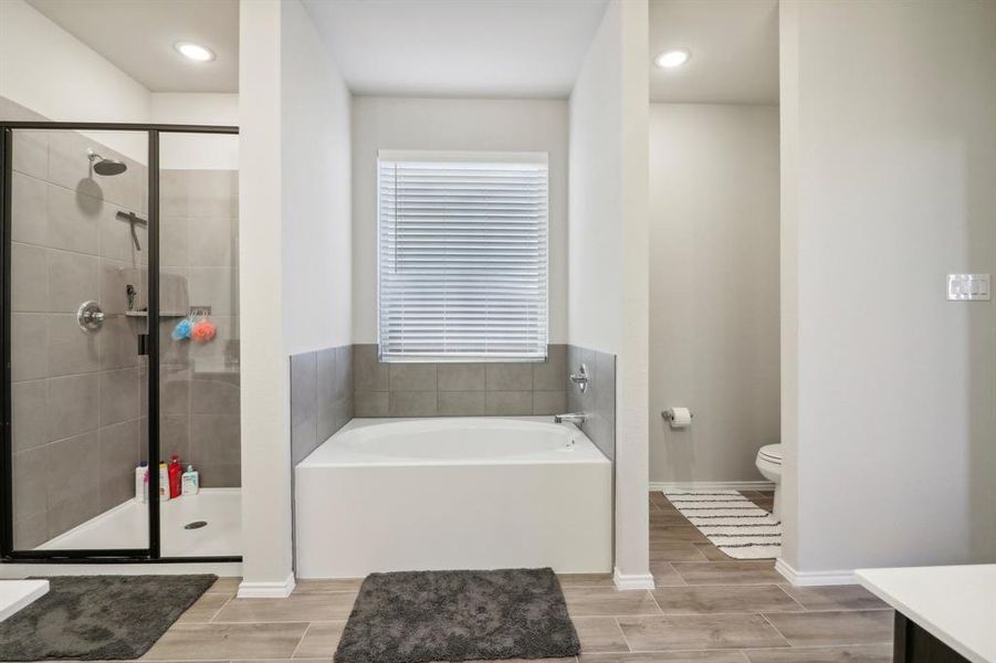 Separate shower and garden tub