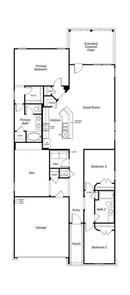 This floor plan features 3 bedrooms, 2 full baths and over 1,800 square feet of living space.