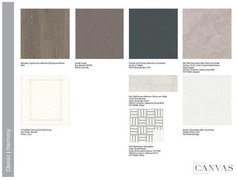 Design Selections. Home is currently under construction, selections subject to change.