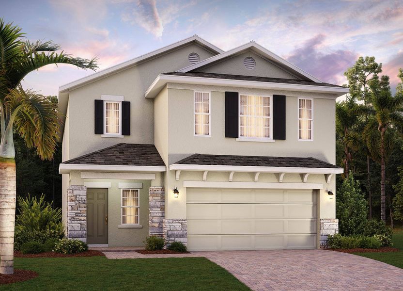 Elevation 3 with Optional Stone - Sanibel by Landsea Homes