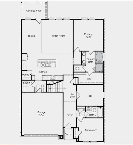 Structural options added include: Slide in tub at primary suite.