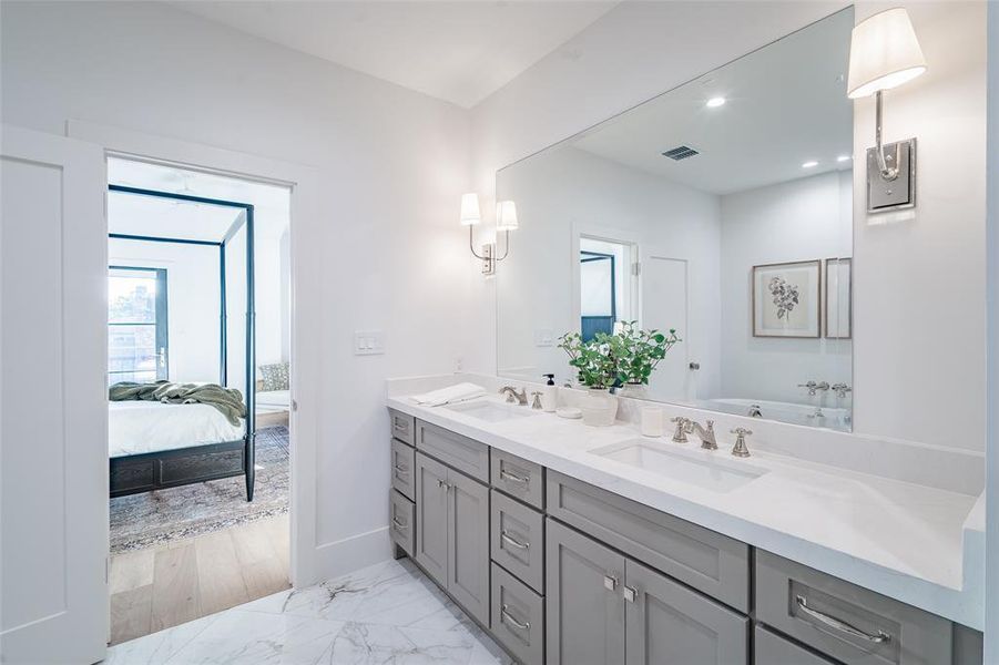 Primary bathroom featuring 
double vanity